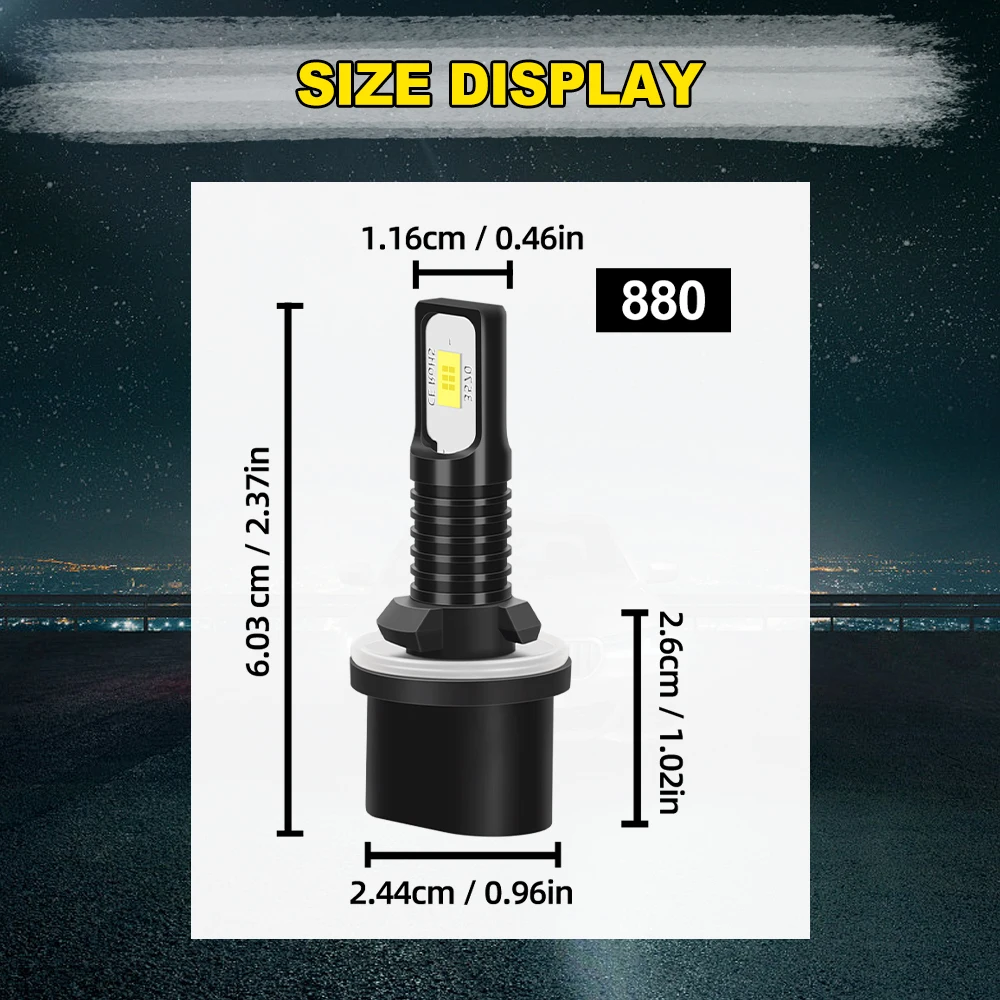 880 LED 자동차 안개등 20000LM 90W 고출력 6000K 흰색 자동 안개 램프 닷지 다코타 1997 1998 1999 2000 2001 2002 2003 2004