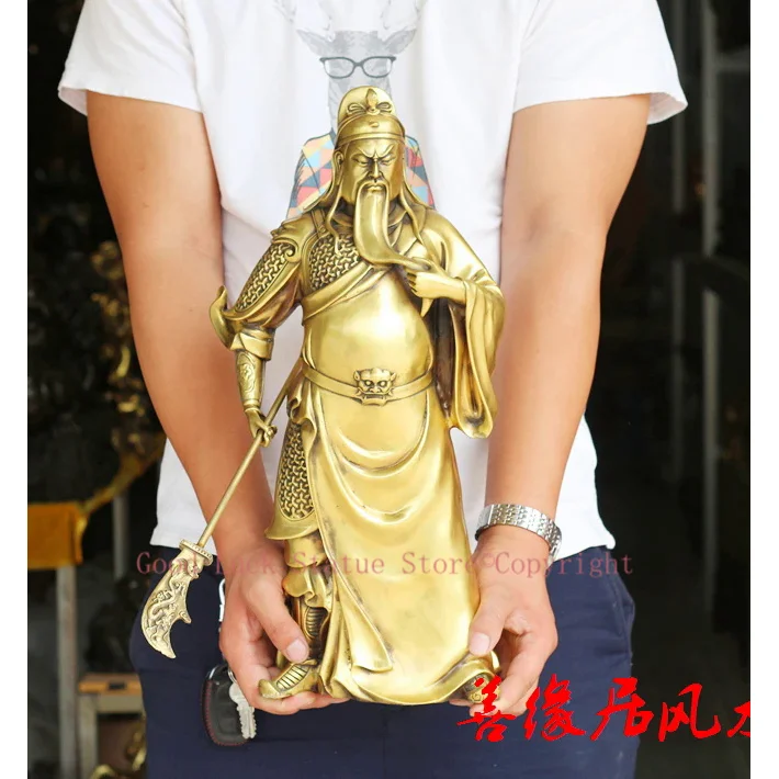 

53CM # Company SHOP Store home efficacious Talisman Protection-Money Drawing Martial god of wealth GUAN GONG FENG SHUI statue