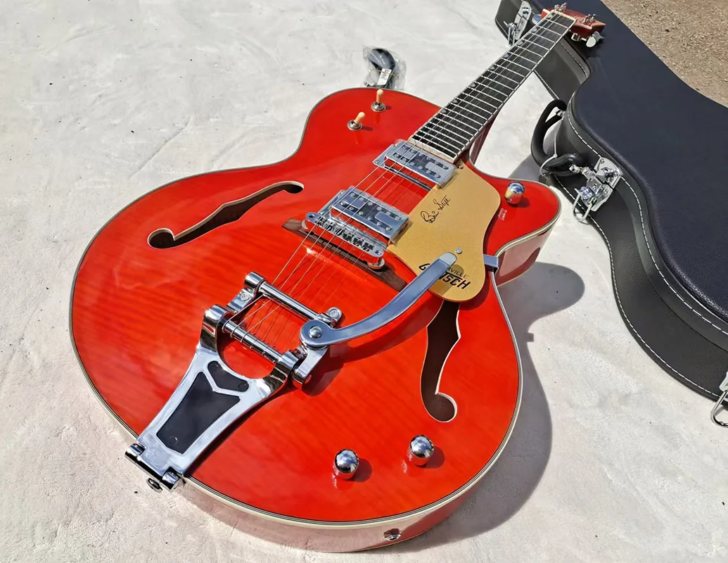 Hollow Electric Guitar with Rosewood Fingerboard Wood Grain Body