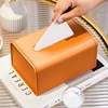 Light Luxury Tissue Box Desktop Paper Holderw with Spring Dispenser Storage Napkin Case Organizer Ornament Craft 2