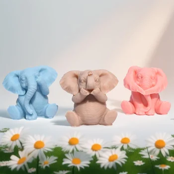 Cute Sitting Elephant Silicone Mold 1