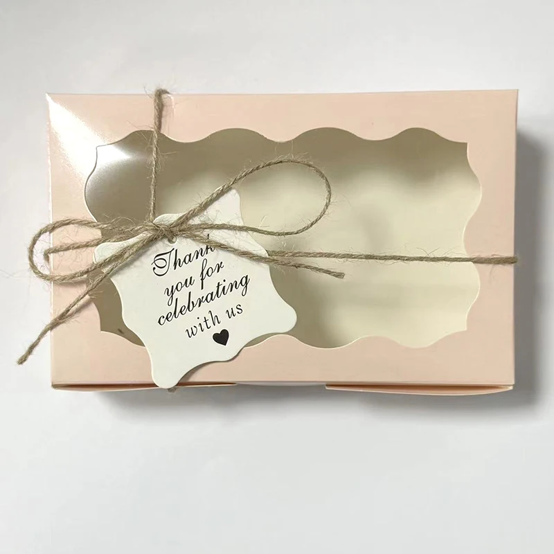 10/20 Stück Kraftpapier-Kuchen- und Süßigkeitenschachteln, rechteckig, mit Sichtfenster, für Hochzeiten, Schmuck, Schokolade, Geschenkverpackungen, Backzubehör, Partybedarf – Detail 7