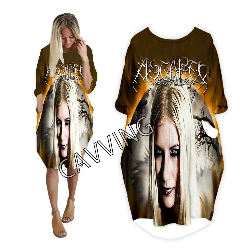 

ASTARTE Band Midi Dress 3D Printed Streetwear Women US Size Dresses Fashion Harajuku Short Sleeves Clothes Women Clothing