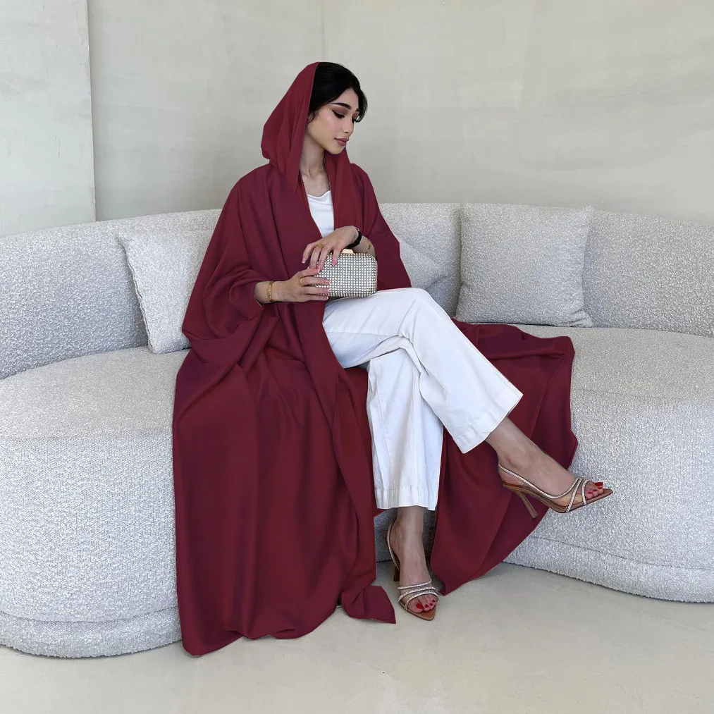 

Eid Modest Abaya Women Satin Kimono Cardigan Ramadan Islamic Clothing Marocain Jalabiya Dubai Turkey Kaftan Robe Muslim Dress