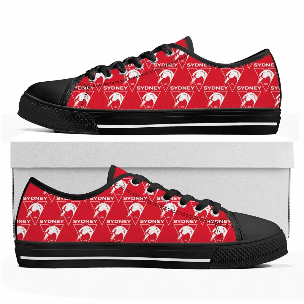 

Sydney Swans Australian Football Low Top Sneakers Mens Womens Teenager Canvas High Quality Sneaker Casual Custom Made Shoes DIY