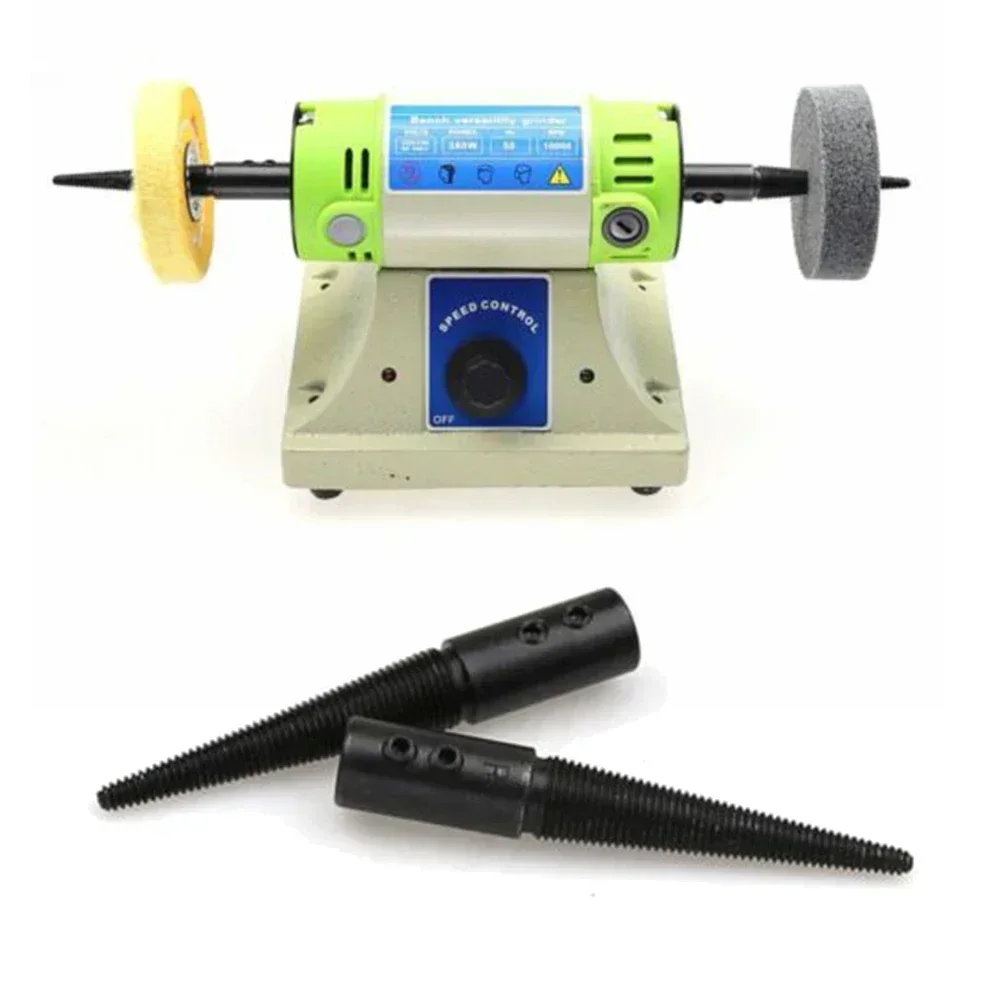 2pcs 8mm Polishing Spindle Grinding Adapter Tapered Nose Left Right Shaft Abrasive Tools Pigtail Wheels Rod Set