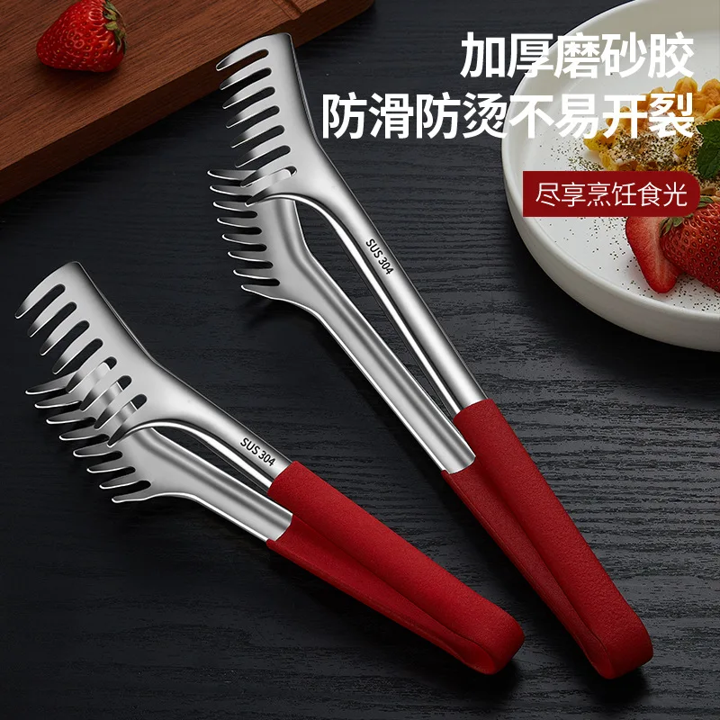 kitchen tools Multi Purpose Food Clips Stainless Steel Cooking Food Serving Tongs Noodle Beef steak Tong Extended Anti scald Cooking Utensils