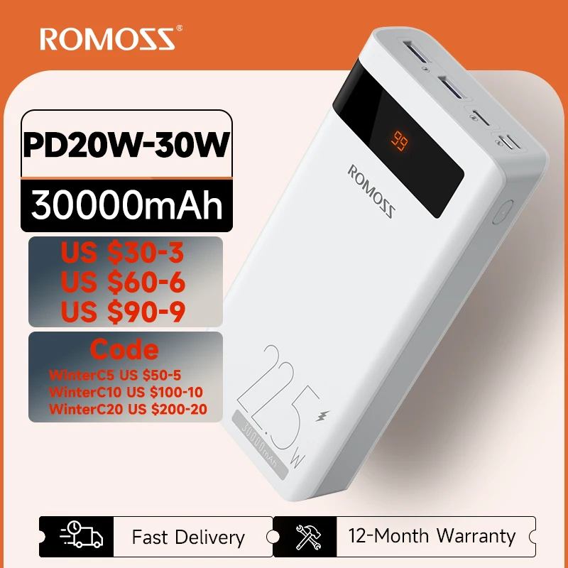 romoss-power-bank-30000mah-pd20w-portable-charger-poverbank-fast-charge