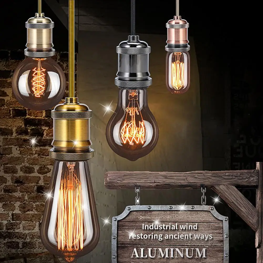 Kit Portalampada A Sospensione Con Cavo Intrecciato E Flessibile - Lampadario Pendant Da Soffitto E27 - 1 Metro, 60W Max - 3