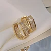 Anziw Original Full Moissanite Earrings Women Square Hoop Earrings Silver 925 Trendy Wedding Party Jewelry with GRA Certificate 4