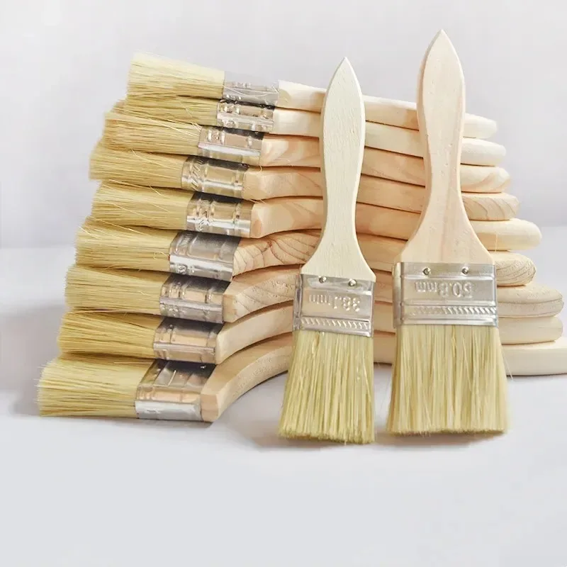 Paint Brush Wooden Handle 1/2/4/5/6 Inch Soft Hair 5pcs for Wall and Furniture Paint Tool Set