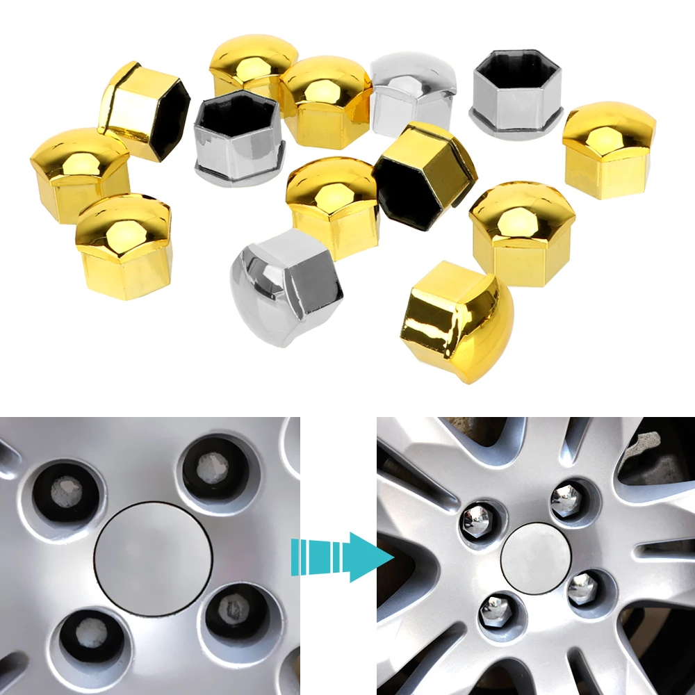 

Auto Hub Screw Cover Exterior Decoration Protection Covers Caps 20 Pieces Car Wheel Nut Caps Auto Trim Tyre Nut Bolt 17mm/19mm