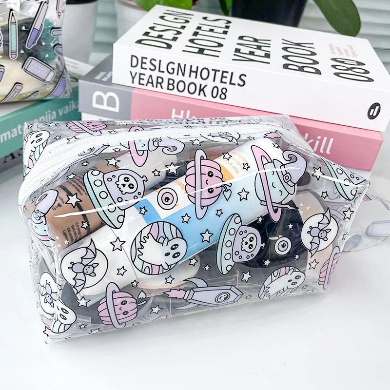 Portable Travel Wash Bag Female Transparent Waterproof Makeup Storage Pouch Large Capacity Cosmetic Organizer Beauty Makeup Bag