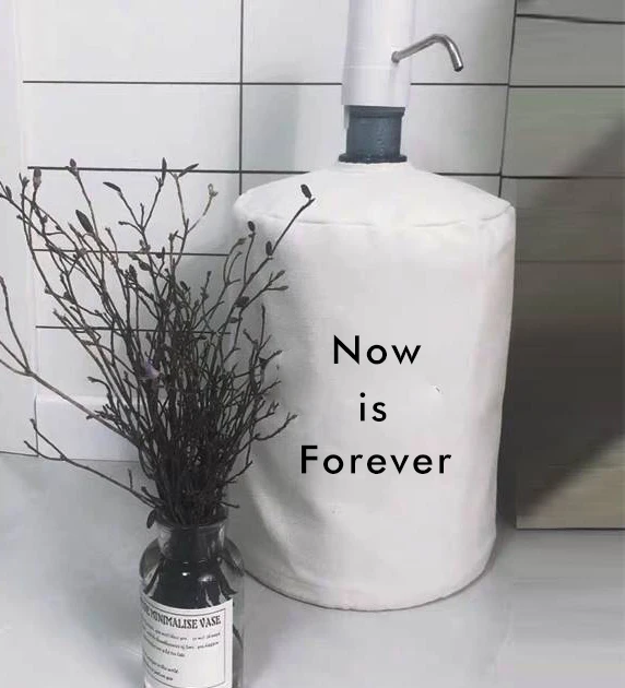 White Letters Water Dispenser Cover Sunscreen Bucket Cover Beautiful and Dustproof Versatile Beige Water Dispenser Dust