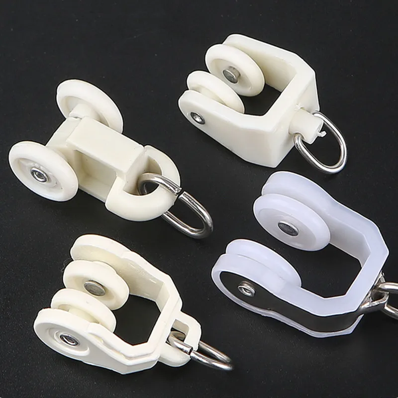 Description Picture 6 of itemAlloy Plastic Curtain Wheel Rail Straight Curved Track Rollers Hanging Curtains Hook Ring Window Decorative Hardware Accessories