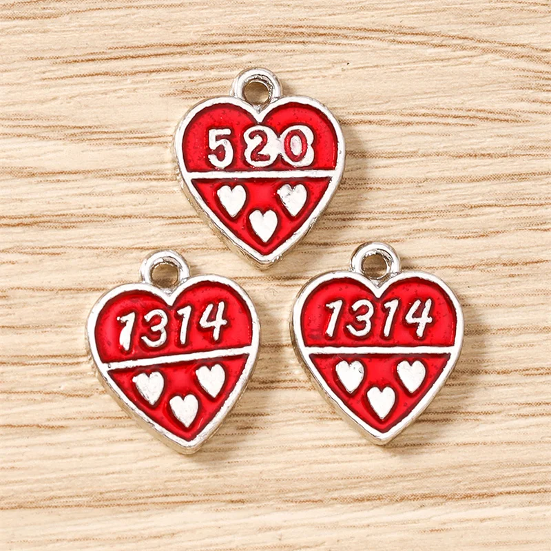 Tusember 20 Stück 16 x 13 mm niedliche, romantische 520 1314 Charms-Anhänger für handgefertigte Schmuckherstellung, Armbänder, Halsketten, Ohrringe – Detail 12