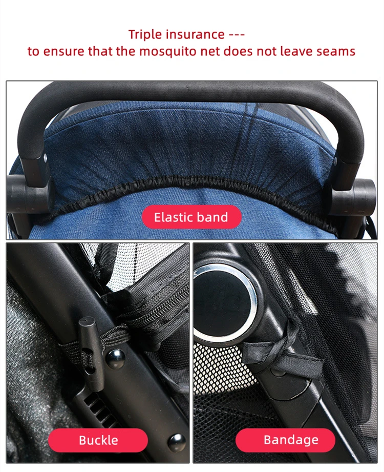 Zipper Type Baby Stroller Mosquito Net Pram Accessories Summer Breathable Insect Shield Mesh Carriage Full Cover Mosquito Net baby stroller accessories gadgets