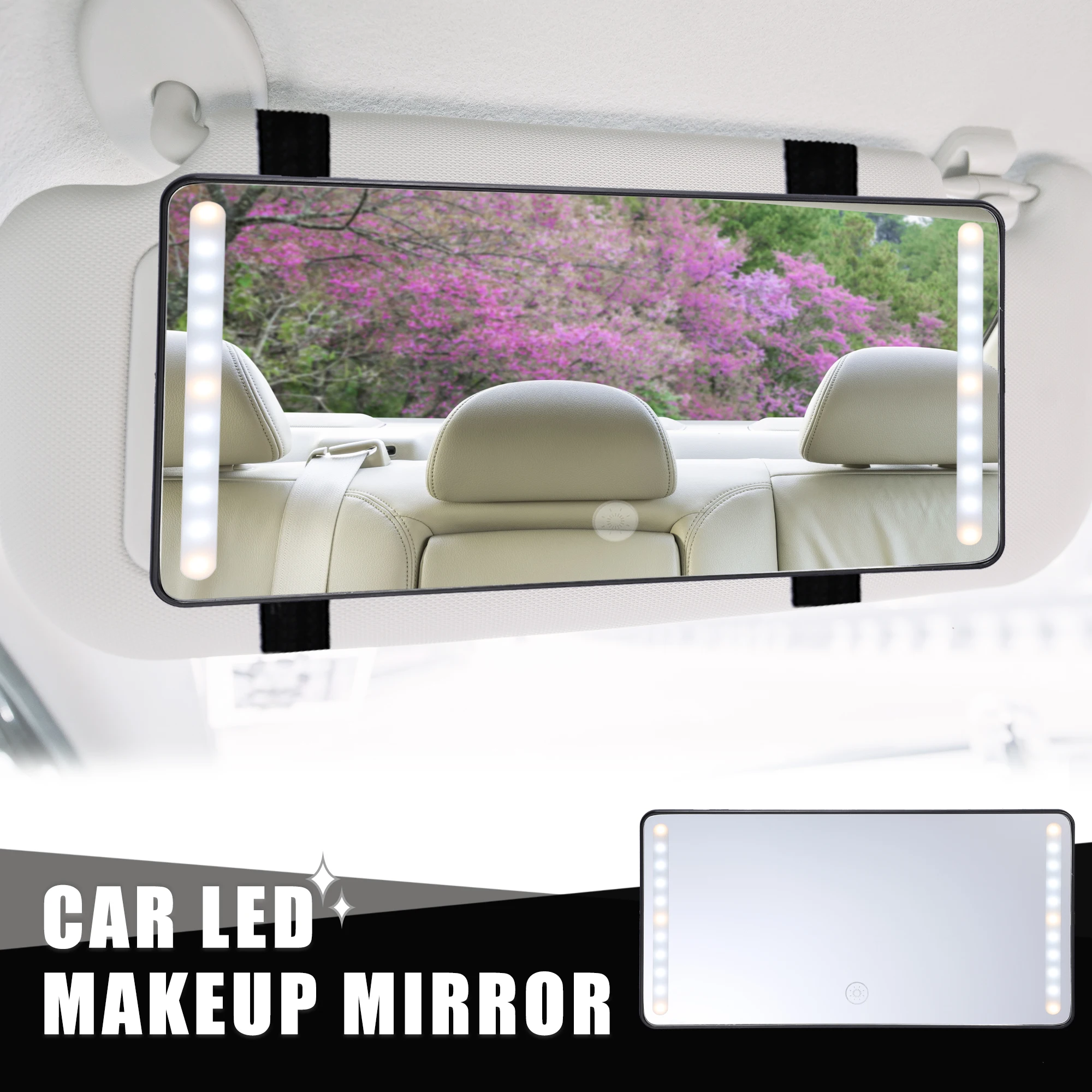 Auto Innen Visier Spiegel Make-Up Spiegel LED Schalter Sonne Hohe Klar  Gebaut-in Lithium-Batterie Sensor Einstellbare Auto Zubehör - AliExpress