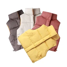 

New Autumn Winter Children Vests Coats 2-8 Year Warm Waistcoats for Boys Girls Color Red Yellow Little Child Vests Unisex