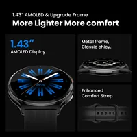 HAYLOU Solar Lite 2 Smartwatch 1.43 ''AMOLED affichage 24h surveillance de la santé plus de 150 Modes sportifs appel vocal montre intelligente 1ATM 3