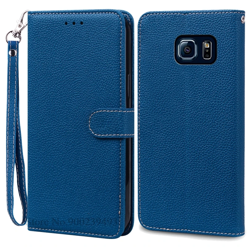 Luxurious Leather Flip Wallet Case for Samsung Galaxy S6 Series - Premium Protection and Style