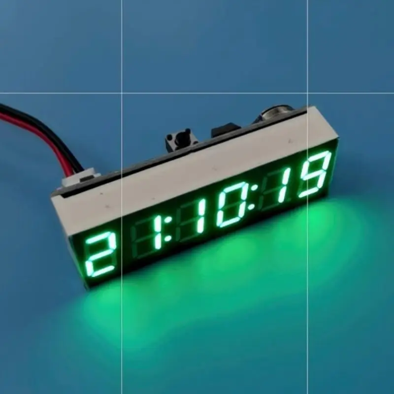 6-Digit LED Digital Clock with Second Display and Power-Off Memory, 12/24-Hour Format, DIY Kit, DC Powered