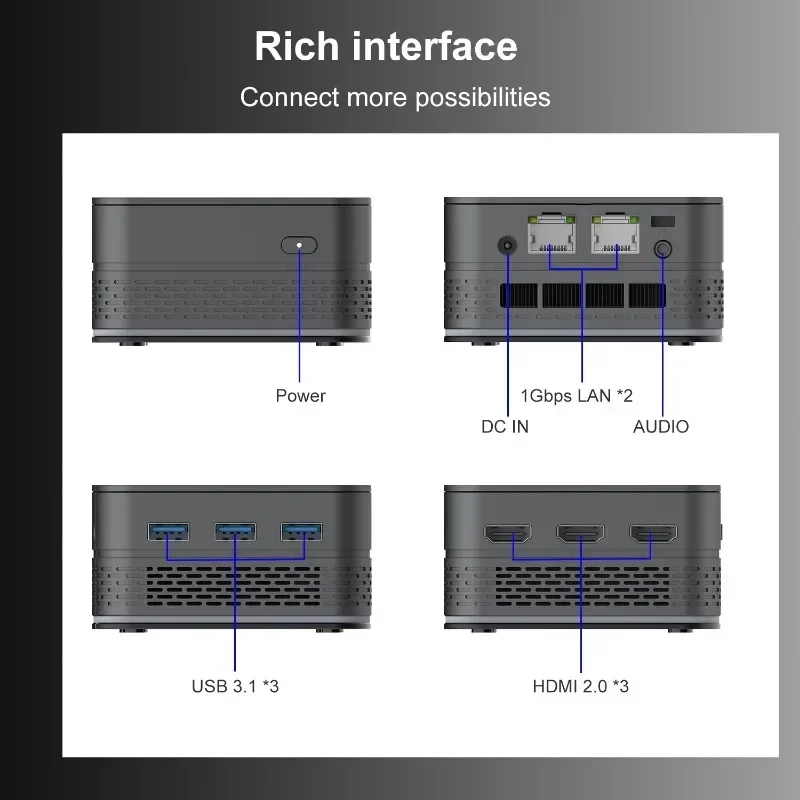 T9 Plus Mini komputer Intel olcha jezioro N100 8GB/16GB DDR5 256/512GB/1TB Windows 11 Pro komputer kieszonkowy podwójny LAN trzy HD-MI pulpit PC