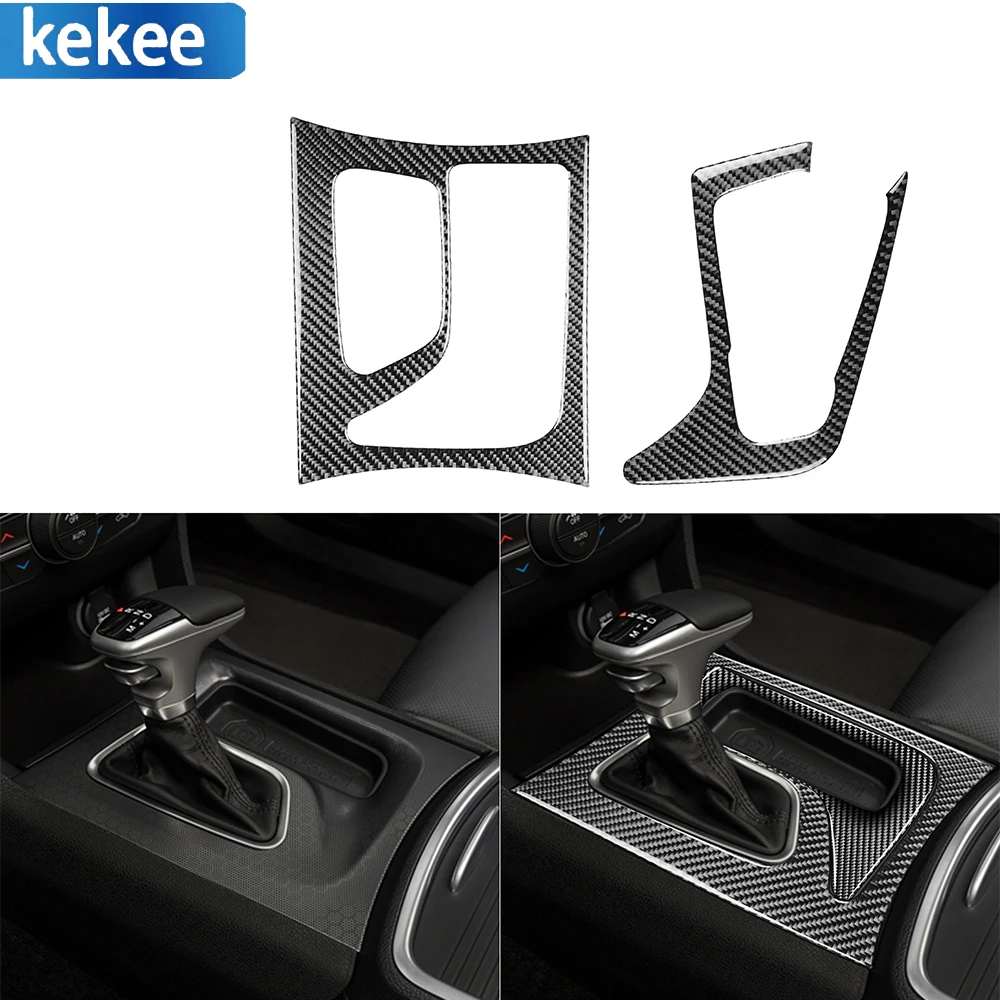 

For Dodge Charger 2015-up Real Carbon Fiber Car Decal Auto Central Control Gear Shift Panel Cover Trim Strip Accessories LHD