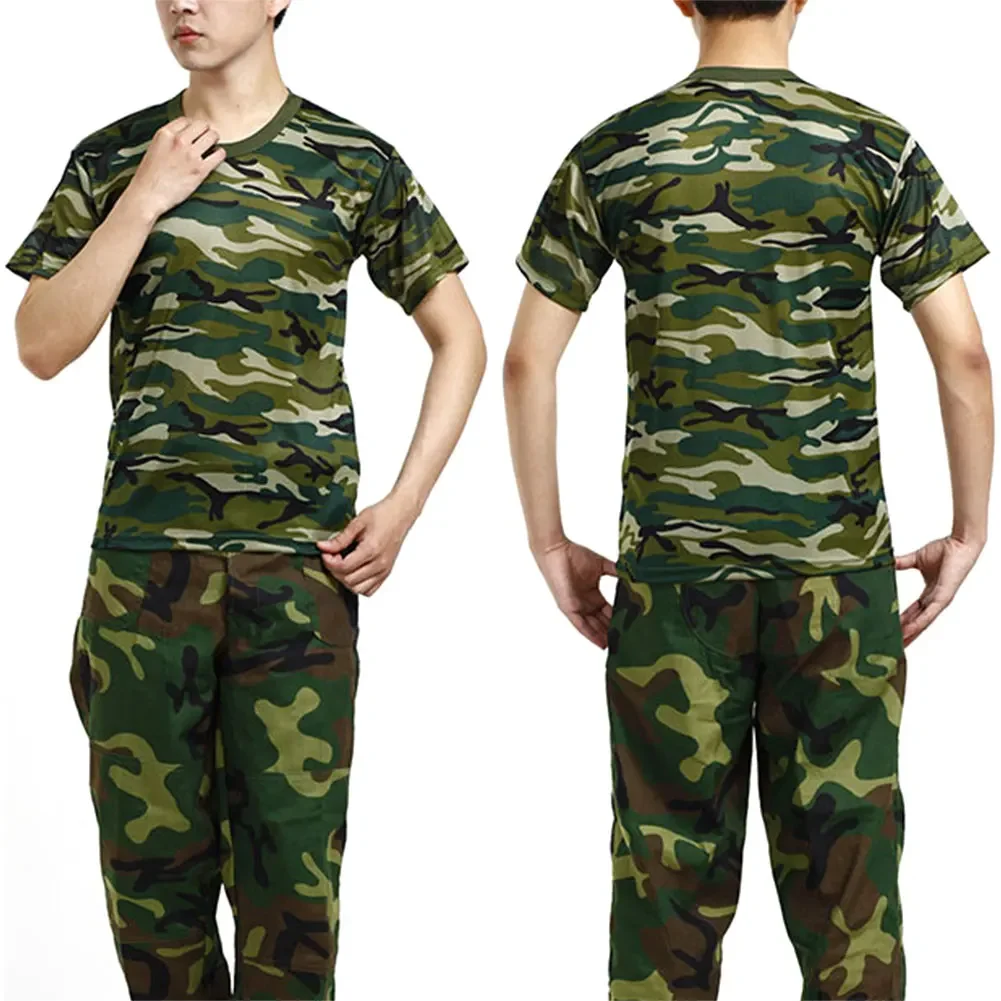 Camouflage Tactical Shirt Short Sleeve Men's Quick Dry Combat T-Shirt for Outdoor Hiking Hunting for combat shirts