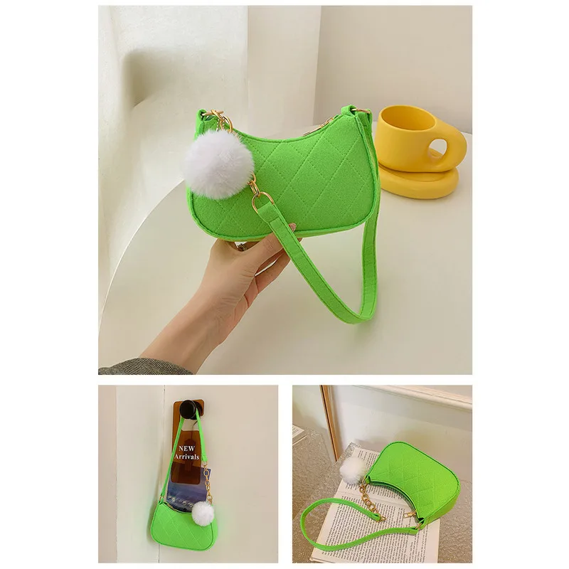 Leisure Women's Summer Fresh Trendy Underarm Temperament and Texture One Shoulder Fashionable Small Square Bag_voghion.com