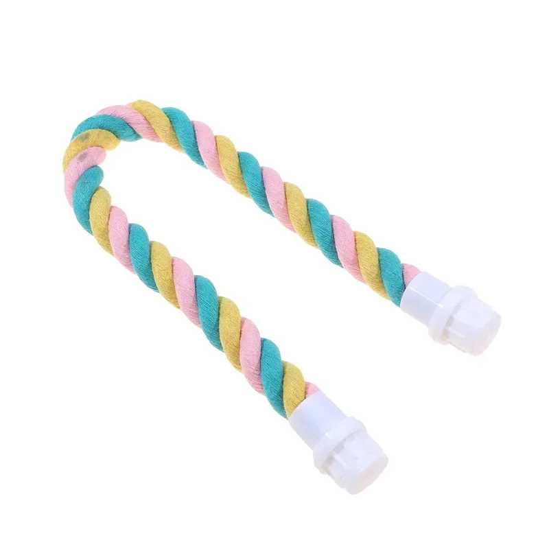 Pet Bird Bite Toys Parrot Color Cotton Rope Toys for Elastic Parrot Climbing Sturdy Bird Swing Harness Cage Pet Toy Swing Stand