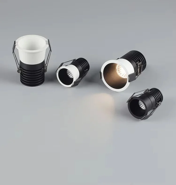 35-55-65mm 실내용 미니 딥 안티글레어 COB 알루미늄 스포트라이트 매립형 올 스카이 스타 거실용 좁은 테두리 5W 7W 15W
