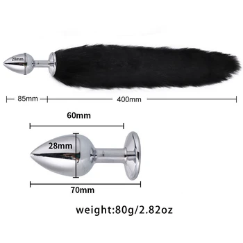 Fox Tail Anal Plug Cat Ears Headbands Set Adult Games Nipple Clip Neck Collar Erotic Cosplay Sex Toys For Women 5