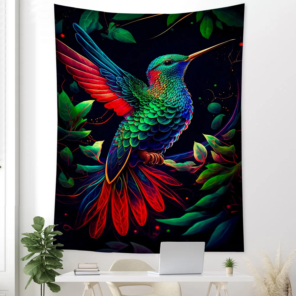 Flower bird plant tapestry wall hanging Bohemian home decoration background cloth poster bedroom dormitory tapestry