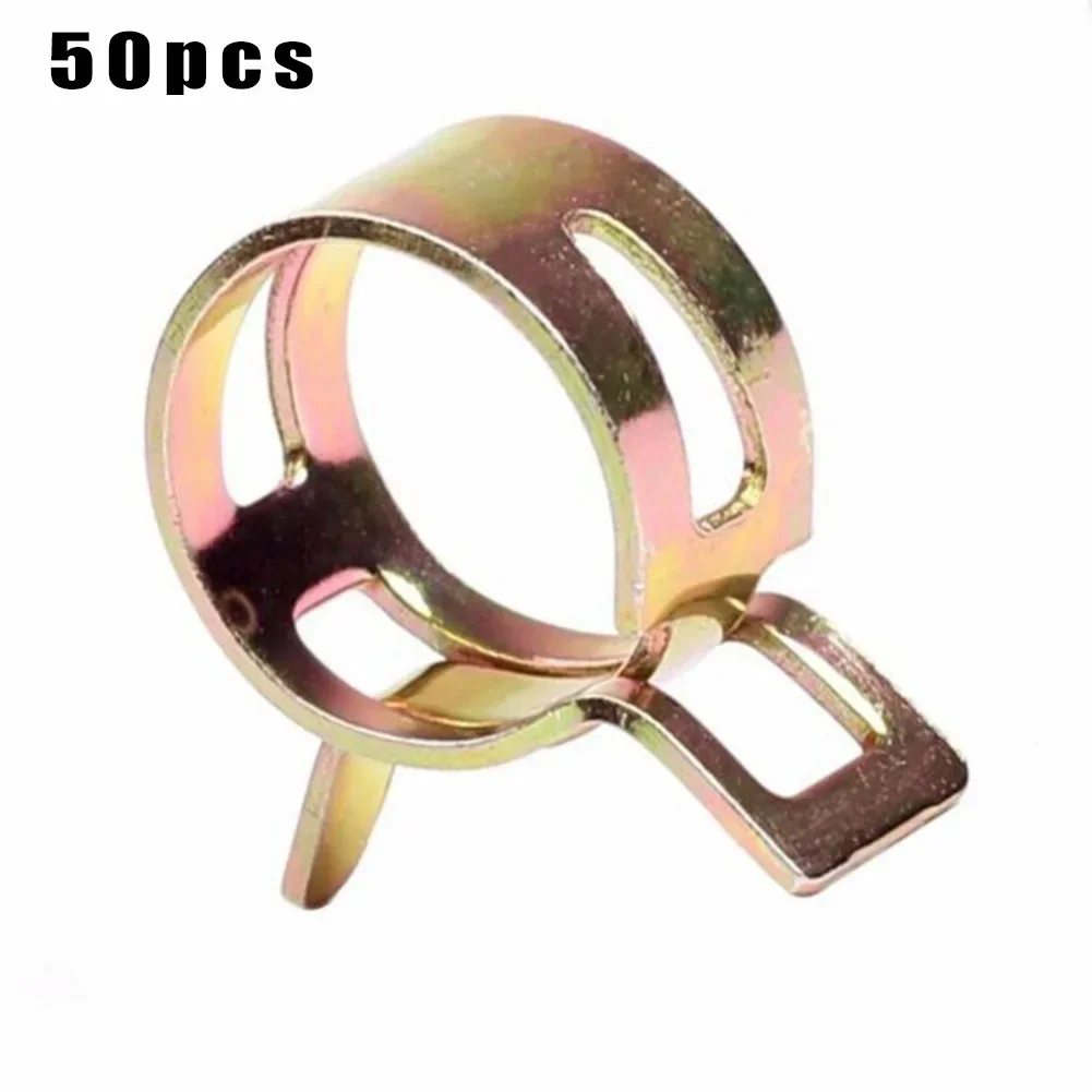 Spring Hose Clamps 50PCS Set - 5 to 9mm Fuel Line & Water Pipe Clips for Car Air Tube Fixing, Auto Repair Accessories