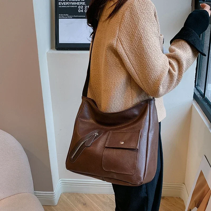 Free Shipping New Women's Bag Fashion Casual Style Simple One Shoulder Crossbody Bag Large Capacity Versatile Shopping Handbag