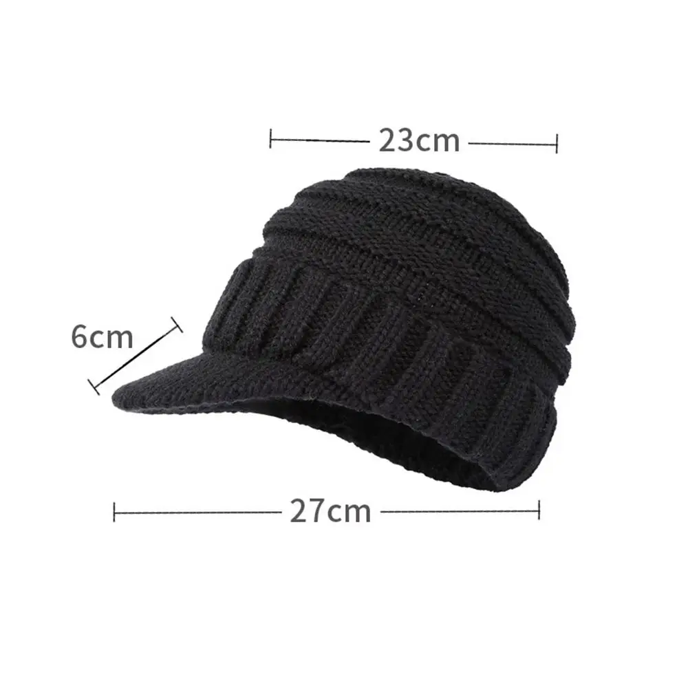 Fashion Coldproof Windproof Warm Knitted Hats Thickened Soft Knit Baseball Caps Solid Color Beanies Caps for Autumn Winter 2