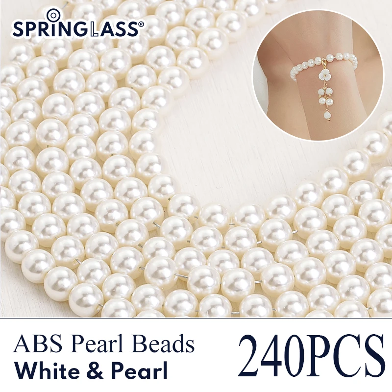 

3/4/5/6/8/10mm White Pearl Beads With Hole Loose Faux Round Pearls For Jewelry Making Diy Craft Earring Necklace And Vase Filler