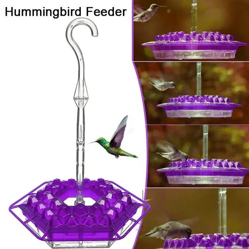 Hexagonal Hummingbird Water Feeder Garden Decoration Lawn Bird Seed Outdoor Hanging Round Strap Hook Bird Feeder