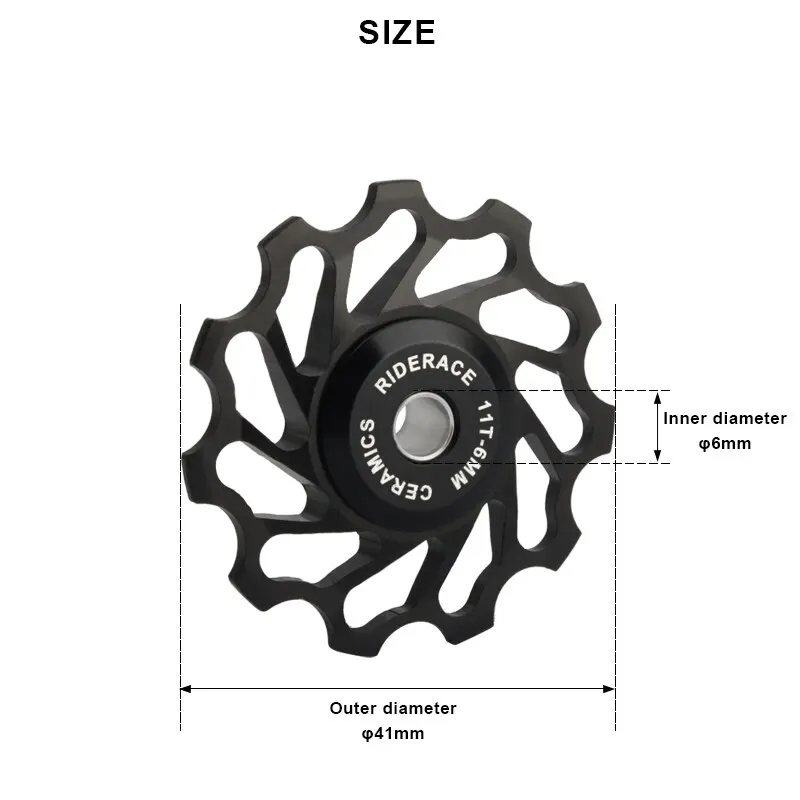 2pcs Bike Rear Derailleur Pulley, 11T/13T Bike Bicycle Ceramic Bearing Wheel Aluminium Alloy Rear Derailleur Guide Roller For Bike