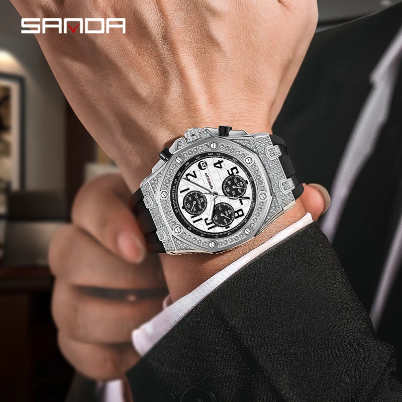 時計 SANDA SANDA new 7026 fashionable business men's quartz watch three