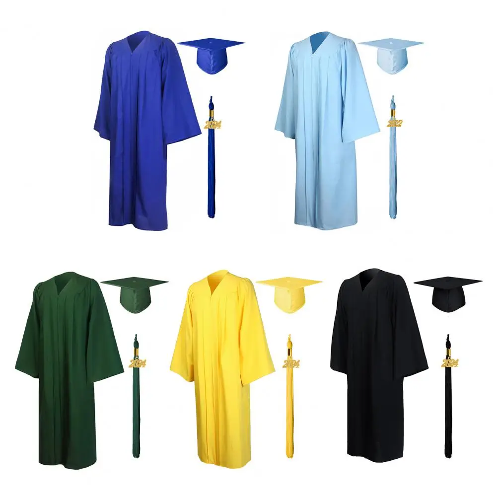 

Комплект унисекс шапки на выпускной, свободная шапка на молнии спереди с кисточкой, ярлык на 2024 год, для студентов колледжа, для выпускного, семейный набор шапок с кисточками