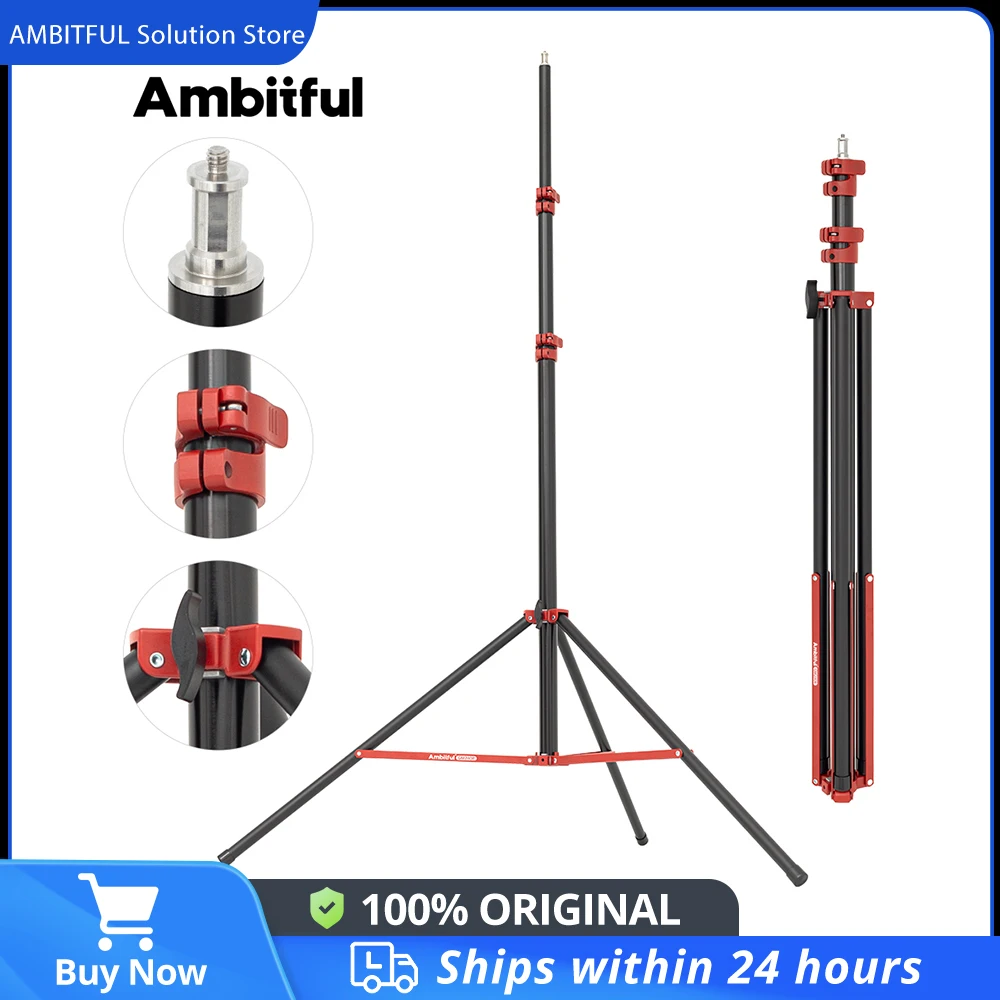 Ambitful GM280 2.8m Light Stand Built-in Air Cushioned Thickened Metal Max Load 10kg for flash AD600BM AD200 LED Light Softbox