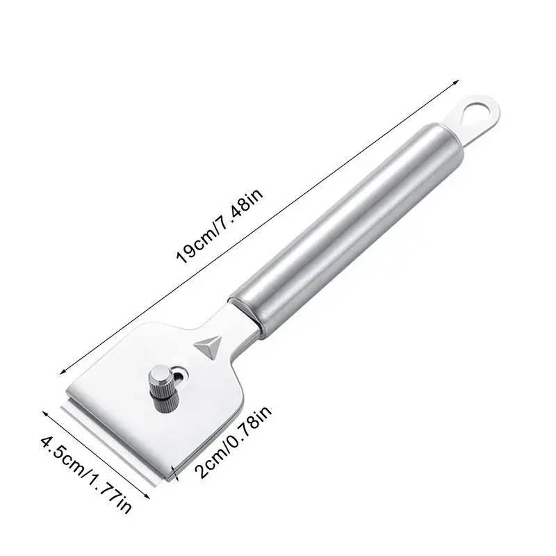 Razor Blade Scraper Stainless Steel Glass Scraper Cooktop Cleaning Scrapers with 4 Blades for Removing Labels Stickers Decals