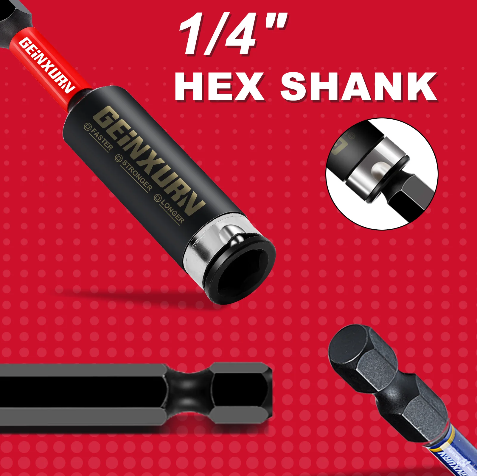 GEINXURN Impact Double lock bit holder set  with Impact Bit Holder 4