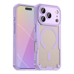 Magnetic Luxury Matte Translucent Shockproof Armor Case with Magsafe Compatibility for iPhone 17 e (PURPLE)