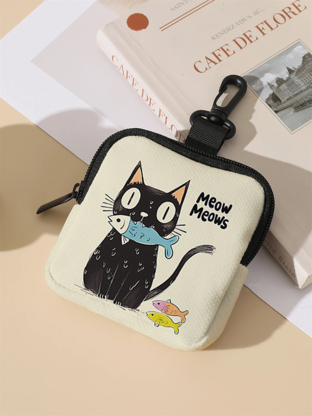 Large capacity coin wallets with black cat patterns, digital printed coin wallets, and storage bags are ideal choices for gifts