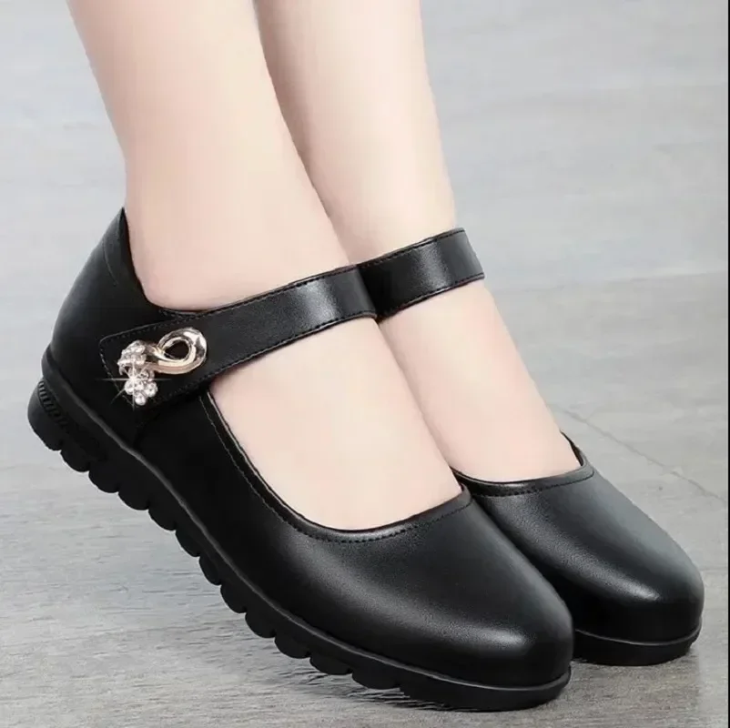 Zapatos De Mujer Women Cute Comfort Buckle Strap Black Patent