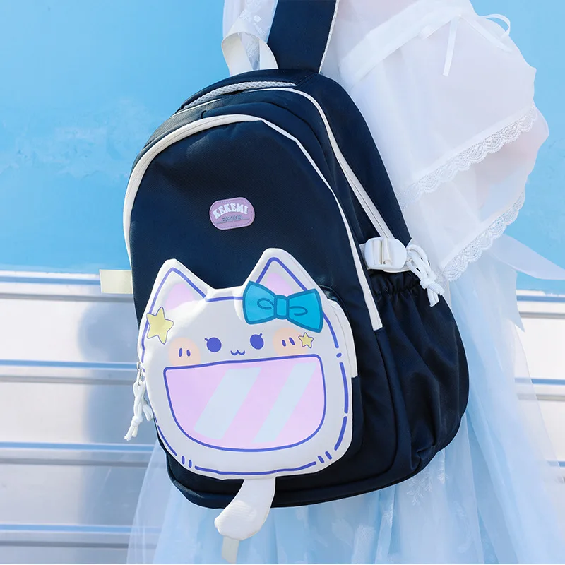 New Large Capacity Girls Elementary School Students Schoolbag Cute kitten backpack Students Lightweight School Bags