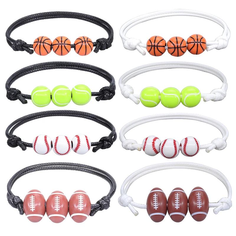 

Женские и мужские браслеты для футбола, баскетбола, тенниса, регби, акриловые мужские браслеты, ювелирные изделия Kpop, аксессуары